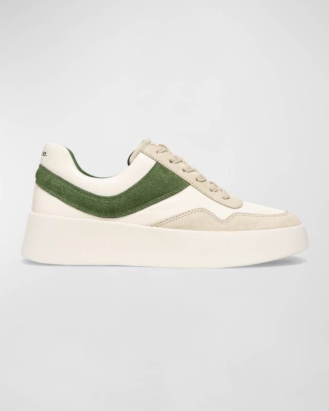 Warren Mixed Leather Court Sneakers
